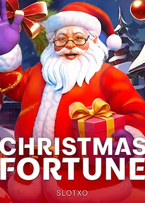 ปกเกมสล็อต Christmas Fortune ซานตาคลอสถือถุงของขวัญ