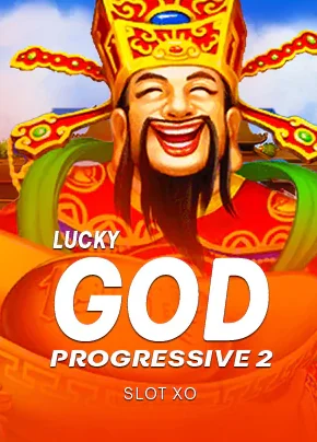 ปกเกมสล็อต Lucky God Progressive 2 เทพเจ้าโชคลาภถือทอง
