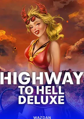 ปกเกมสล็อต Highway to Hell Deluxe หญิงสาวผมยาวหน้าเปลวไฟ